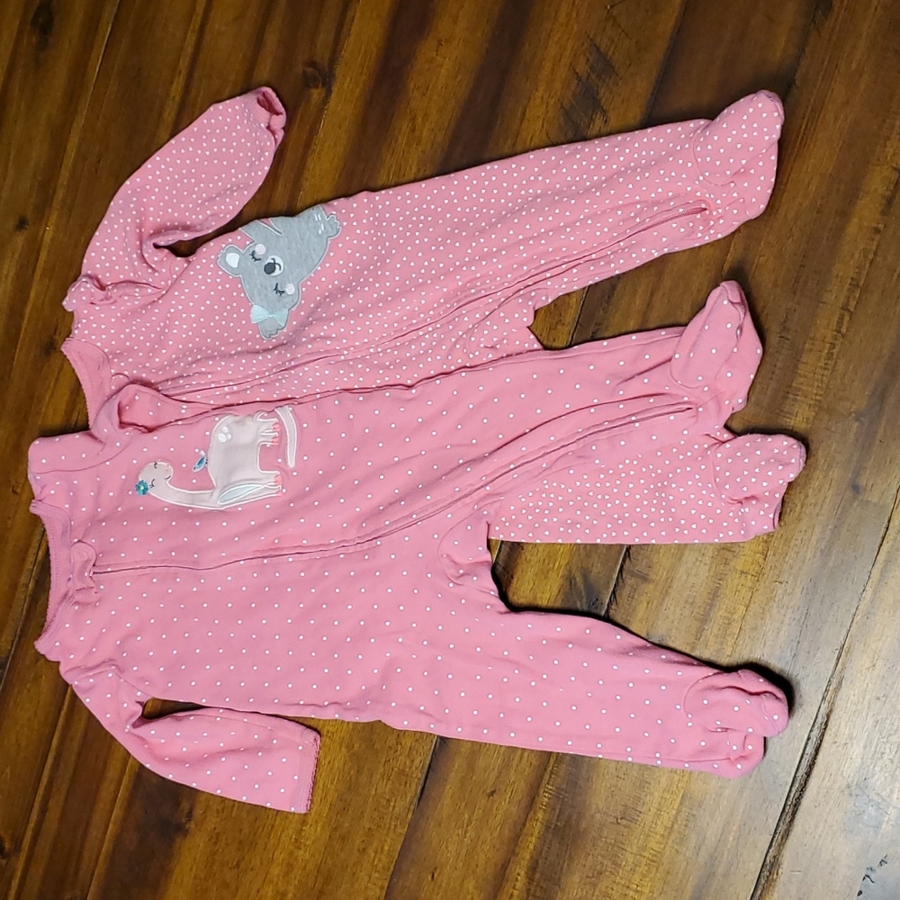 Girl Footie Pajamas Bundle, size 9M